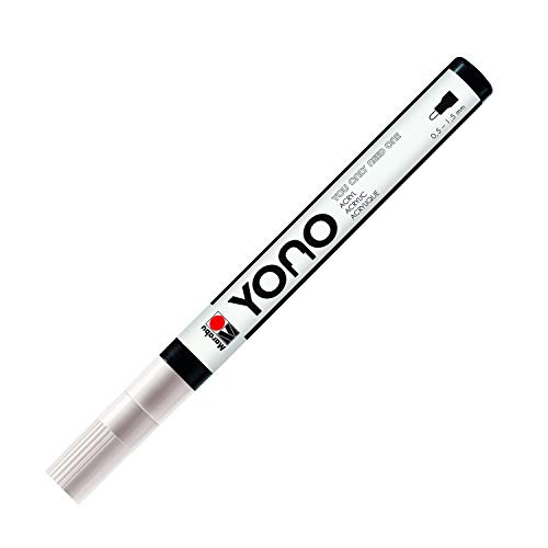 Marabu 12400101070 - YONO Marker, Weiß 070, vielseitiger Acrylstift mit feiner japanischer Rundspitze 0,5 - 1,5 mm, wasserbasiert, lichtecht und wasserfest, für nahezu alle Untergründe Marabu 12400101070 - YONO Marker, Weiß 070, vielseitiger Acrylstift mit feiner japanischer Rundspitze 0,5 - 1,5 mm, wasserbasiert, lichtecht und wasserfest, für nahezu alle Untergründe von Marabu