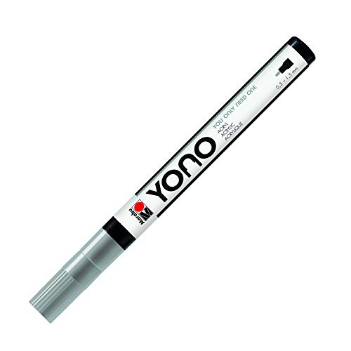 Marabu 12400101078 - YONO Marker, Grau 078, vielseitiger Acrylstift mit feiner japanischer Rundspitze 0,5 - 1,5 mm, wasserbasiert, lichtecht und wasserfest, für nahezu alle Untergründe von Marabu