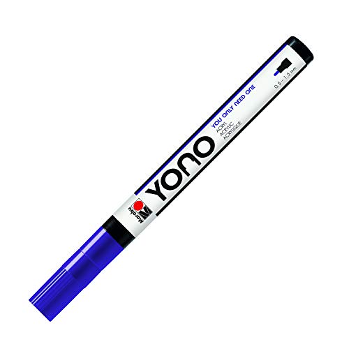 Marabu 12400101251 - YONO Marker, Violett 251, vielseitiger Acrylstift mit feiner japanischer Rundspitze 0,5 - 1,5 mm, wasserbasiert, lichtecht und wasserfest, für nahezu alle Untergründe von Marabu