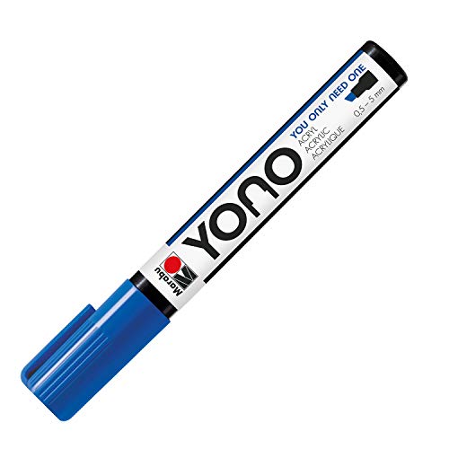 Marabu 12400102053 - YONO Marker, Dunkelblau 053, vielseitiger Acrylstift mit japanischer Keilspitze 0,5 - 5 mm, wasserbasiert, lichtecht und wasserfest, für nahezu alle Untergründe Marabu 12400102053 - YONO Marker, Dunkelblau 053, vielseitiger Acrylstift mit japanischer Keilspitze 0,5 - 5 mm, wasserbasiert, lichtecht und wasserfest, für nahezu alle Untergründe von Marabu
