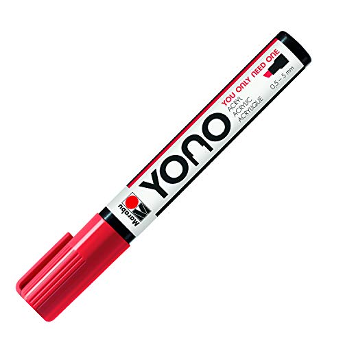 Marabu 12400102125 - YONO Marker, Kirsche 125, vielseitiger Acrylstift mit japanischer Keilspitze 0,5 - 5 mm, wasserbasiert, lichtecht und wasserfest, für nahezu alle Untergründe Marabu 12400102125 - YONO Marker, Kirsche 125, vielseitiger Acrylstift mit japanischer Keilspitze 0,5 - 5 mm, wasserbasiert, lichtecht und wasserfest, für nahezu alle Untergründe von Marabu