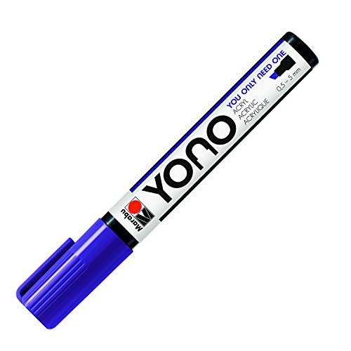 Marabu 12400102251 - YONO Marker, Violett 251, vielseitiger Acrylstift mit japanischer Keilspitze 0,5 - 5 mm, wasserbasiert, lichtecht und wasserfest, für nahezu alle Untergründe von Marabu