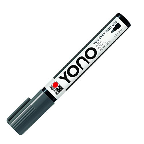 Marabu 12400103079 - YONO Marker, Dunkelgrau 079, vielseitiger Acrylstift mit japanischer Rundspitze 1,5 - 3 mm, wasserbasiert, lichtecht und wasserfest, für nahezu alle Untergründe Marabu 12400103079 - YONO Marker, Dunkelgrau 079, vielseitiger Acrylstift mit japanischer Rundspitze 1,5 - 3 mm, wasserbasiert, lichtecht und wasserfest, für nahezu alle Untergründe von Marabu