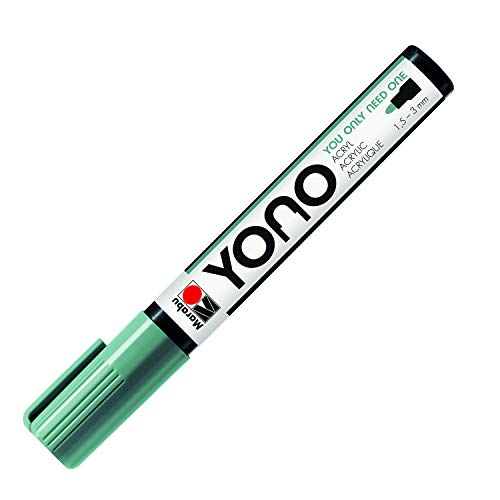 Marabu 12400103159 - YONO Marker, Mistel 159, vielseitiger Acrylstift mit japanischer Rundspitze 1,5 - 3 mm, wasserbasiert, lichtecht und wasserfest, für nahezu alle Untergründe von Marabu