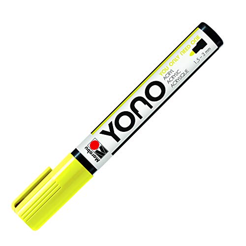 Marabu 12400103321 - YONO Marker, Neon-Gelb 321, vielseitiger Acrylstift mit japanischer Rundspitze 1,5 - 3 mm, wasserbasiert, lichtecht und wasserfest, für nahezu alle Untergründe Marabu 12400103321 - YONO Marker, Neon-Gelb 321, vielseitiger Acrylstift mit japanischer Rundspitze 1,5 - 3 mm, wasserbasiert, lichtecht und wasserfest, für nahezu alle Untergründe von Marabu