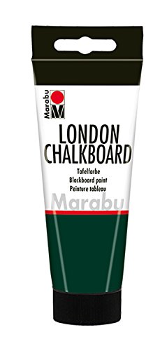 Marabu 12680050868 - Tafelfarbe, London Chalkboard Tafel grün 100 ml, Wasserbasis, speichelecht, sehr gut deckend, schnell trocknend, nach Trocknen m. Kreide beschreibbar und mit Wasser abwischbar von Marabu