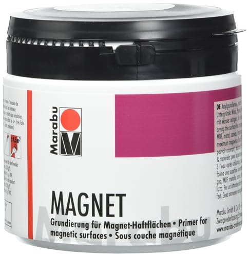 Marabu 12740043815 - Magnetfarbe, Acrylgrundierung für magnetische Flächen, 475 ml grau, nach Trocknung übermalbar, speichelecht, wasserfest und lichtecht, für ca. 1,58 m² von Marabu