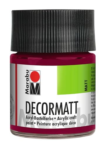 Marabu 14010005034 - Decormatt Acryl Bordeaux 034, 50 ml, samtmatte Acrylfarbe auf Wasserbasis, cremig und farbintensiv, speichelfest, wetterfest, zum freien Malen und Schablonieren Marabu 14010005034 - Decormatt Acryl Bordeaux 034, 50 ml, samtmatte Acrylfarbe auf Wasserbasis, cremig und farbintensiv, speichelfest, wetterfest, zum freien Malen und Schablonieren von Marabu