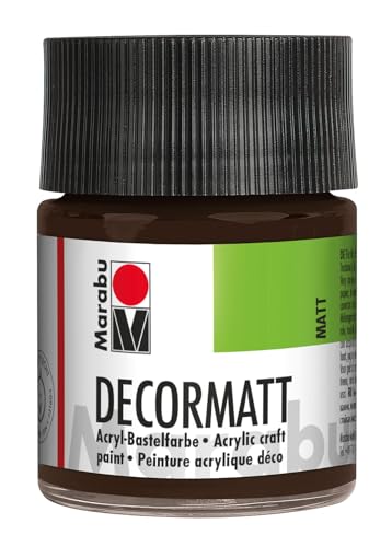 Marabu 14010005045 - Decormatt Acryl Dunkelbraun 045, 50 ml, samtmatte Acrylfarbe auf Wasserbasis, cremig und farbintensiv, speichelfest, wetterfest, zum freien Malen und Schablonieren Marabu 14010005045 - Decormatt Acryl Dunkelbraun 045, 50 ml, samtmatte Acrylfarbe auf Wasserbasis, cremig und farbintensiv, speichelfest, wetterfest, zum freien Malen und Schablonieren von Marabu