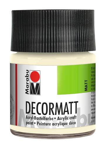 Marabu 14010005271 - Decormatt Acryl Elfenbein 271, 50 ml, samtmatte Acrylfarbe auf Wasserbasis, cremig und farbintensiv, speichelfest, wetterfest, zum freien Malen und Schablonieren Marabu 14010005271 - Decormatt Acryl Elfenbein 271, 50 ml, samtmatte Acrylfarbe auf Wasserbasis, cremig und farbintensiv, speichelfest, wetterfest, zum freien Malen und Schablonieren von Marabu