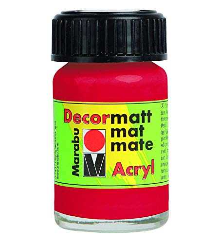 Marabu 14010039031 - Decormatt Acryl Kirschrot 031, 15 ml, samtmatte Acrylfarbe auf Wasserbasis, cremig und farbintensiv, speichelfest, wetterfest, zum freien Malen und Schablonieren Marabu 14010039031 - Decormatt Acryl Kirschrot 031, 15 ml, samtmatte Acrylfarbe auf Wasserbasis, cremig und farbintensiv, speichelfest, wetterfest, zum freien Malen und Schablonieren von Marabu