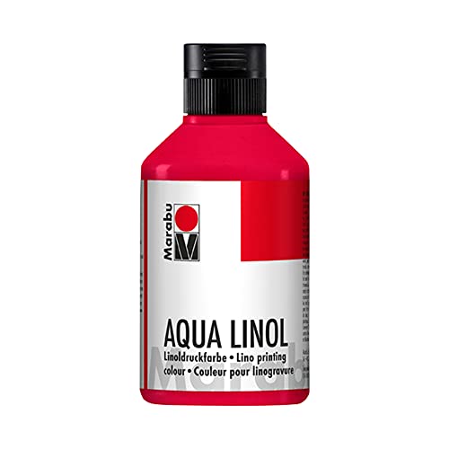 Marabu 15100013032 - Linoldruckfarbe auf Wasserbasis, wischfest, Karminrot, 250 ml, für alle Hochdrucktechniken in der Schule, Freizeit und Grafik Marabu 15100013032 - Linoldruckfarbe auf Wasserbasis, wischfest, Karminrot, 250 ml, für alle Hochdrucktechniken in der Schule, Freizeit und Grafik von Marabu