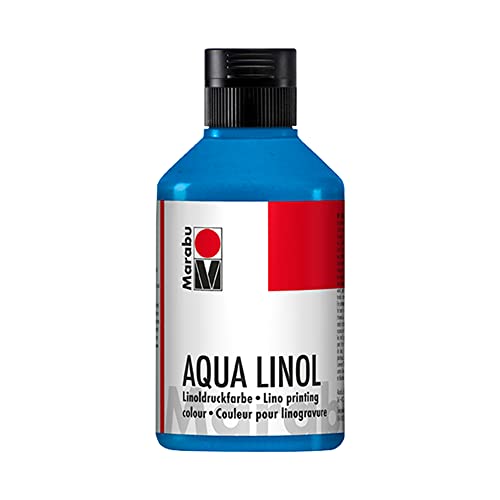 Marabu 15100013052 - Linoldruckfarbe auf Wasserbasis, wischfest, Mittelblau, 250 ml, für alle Hochdrucktechniken in der Schule, Freizeit und Grafik Marabu 15100013052 - Linoldruckfarbe auf Wasserbasis, wischfest, Mittelblau, 250 ml, für alle Hochdrucktechniken in der Schule, Freizeit und Grafik von Marabu