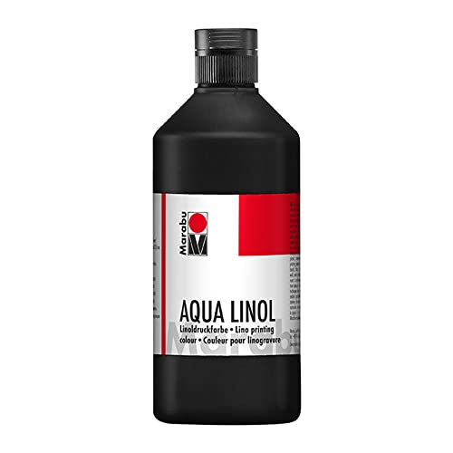 Marabu 15100075073 - Linoldruckfarbe auf Wasserbasis, wischfest, Schwarz, 500 ml, für alle Hochdrucktechniken in der Schule, Freizeit und Grafik Marabu 15100075073 - Linoldruckfarbe auf Wasserbasis, wischfest, Schwarz, 500 ml, für alle Hochdrucktechniken in der Schule, Freizeit und Grafik von Marabu