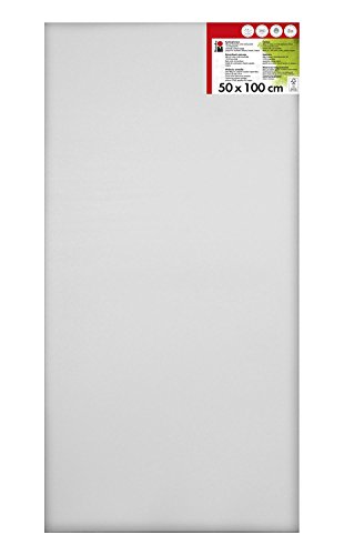 Marabu 1616000000503 - Keilrahmen, ca. 50 x 100 cm, Rahmentiefe ca. 1,8 cm, weiß, mit 380 g/qm Baumwolle bespannt, 3 fach grundiert, leicht saugend, für Acryl-, Öl-, Gouache- und Temperafarben von Marabu