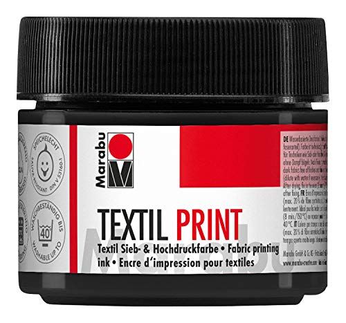 Marabu 17030050974 - Textil Print lampenschwarz 100 ml, Sieb- und Hochdruckfarbe auf Wasserbasis, geruchsneutral und lichtecht, lange Offenzeit, für helle und dunkle Textilien Marabu 17030050974 - Textil Print lampenschwarz 100 ml, Sieb- und Hochdruckfarbe auf Wasserbasis, geruchsneutral und lichtecht, lange Offenzeit, für helle und dunkle Textilien von Marabu