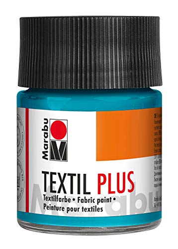 Marabu 17150005091 - Textil Plus karibik 50 ml, volldeckende Stoffmalfarbe für dunkle Stoffe, geeignet für Stoffmalerei und Stoffdruck, nach Fixierung waschbeständig bis 40 °C von Marabu