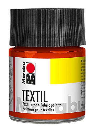 Marabu 17160005025 - Textil Stoffmalfarbe apricot 50 ml, Stoffdruckfarbe auf Wasserbasis, für helle Stoffe, waschbeständig bis 60°C, weicher Griff, einfache Fixierung durch Bügeln o. Backofen von Marabu