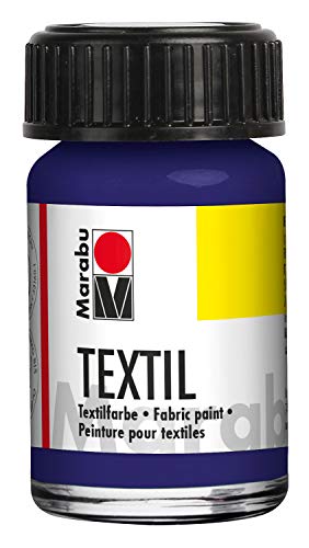 Marabu 17160039051 - Textil Stoffmalfarbe violett dunkel 15 ml, Stoffdruckfarbe auf Wasserbasis, für helle Stoffe, waschbeständig bis 60°C, weicher Griff, einfache Fixierung durch Bügeln o. Backofen Marabu 17160039051 - Textil Stoffmalfarbe violett dunkel 15 ml, Stoffdruckfarbe auf Wasserbasis, für helle Stoffe, waschbeständig bis 60°C, weicher Griff, einfache Fixierung durch Bügeln o. Backofen von Marabu