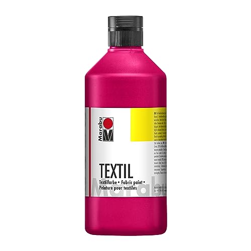 Marabu 17160075031 - Textil Stoffmalfarbe für helle Stoffe, Kirschrot 500 ml, Druckfarbe auf Wasserbasis, waschbeständig bis 60°C, Fixierung durch Bügeln o. Backofen Marabu 17160075031 - Textil Stoffmalfarbe für helle Stoffe, Kirschrot 500 ml, Druckfarbe auf Wasserbasis, waschbeständig bis 60°C, Fixierung durch Bügeln o. Backofen von Marabu