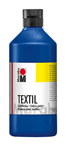 Marabu 17160075052 - Textil Stoffmalfarbe für helle Stoffe, Mittelblau 500 ml, Druckfarbe auf Wasserbasis, waschbeständig bis 60°C, Fixierung durch Bügeln o. Backofen Marabu 17160075052 - Textil Stoffmalfarbe für helle Stoffe, Mittelblau 500 ml, Druckfarbe auf Wasserbasis, waschbeständig bis 60°C, Fixierung durch Bügeln o. Backofen von Marabu