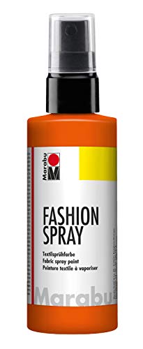 Marabu 17190050023 - Fashion Spray rotorange 100 ml, Textilsprühfarbe, m. Pumpzerstäuber, für helle Textilien, weicher Griff, einfache Fixierung, waschbeständig bis 40°C, tolle Effekte auf Stoff von Marabu