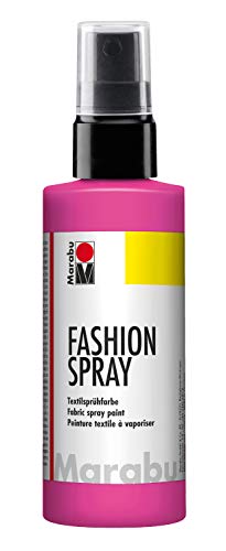 Marabu 17190050033 - Fashion Spray rosa 100 ml, Textilsprühfarbe, m. Pumpzerstäuber, für helle Textilien, weicher Griff, einfache Fixierung, waschbeständig bis 40°C, tolle Effekte auf Stoff von Marabu
