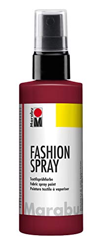 Marabu 17190050034 - Fashion Spray bordeaux 100 ml, Textilsprühfarbe, m. Pumpzerstäuber, für helle Textilien, weicher Griff, einfache Fixierung, waschbeständig bis 40°C, tolle Effekte auf Stoff von Marabu