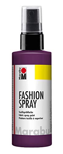 Marabu 17190050039 - Fashion Spray aubergine 100 ml, Textilsprühfarbe, m. Pumpzerstäuber, für helle Textilien, weicher Griff, einfache Fixierung, waschbeständig bis 40°C, tolle Effekte auf Stoff von Marabu