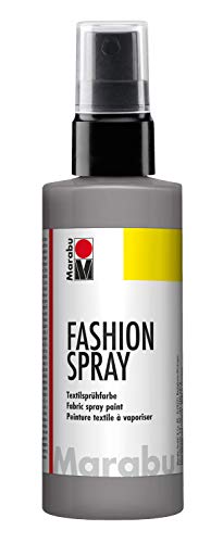 Marabu 17190050078 - Fashion Spray grau 100 ml, Textilsprühfarbe, m. Pumpzerstäuber, für helle Textilien, weicher Griff, einfache Fixierung, waschbeständig bis 40°C, tolle Effekte auf Stoff von Marabu