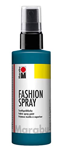 Marabu 17190050092 - Fashion Spray petrol 100 ml, Textilsprühfarbe, m. Pumpzerstäuber, für helle Textilien, weicher Griff, einfache Fixierung, waschbeständig bis 40°C, tolle Effekte auf Stoff von Marabu