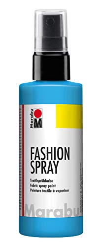 Marabu 17190050141 - Fashion Spray himmelblau 100 ml, Textilsprühfarbe, m. Pumpzerstäuber, für helle Textilien, weicher Griff, einfache Fixierung, waschbeständig bis 40°C, tolle Effekte auf Stoff von Marabu