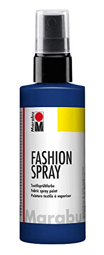 Marabu 17190050293 - Fashion Spray nachtblau 100 ml, Textilsprühfarbe, m. Pumpzerstäuber, für helle Textilien, weicher Griff, einfache Fixierung, waschbeständig bis 40°C, tolle Effekte auf Stoff von Marabu