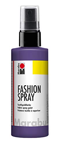 Marabu 17190050037 - Fashion Spray pflaume 100 ml, Textilsprühfarbe, m. Pumpzerstäuber, für helle Textilien, weicher Griff, einfache Fixierung, waschbeständig bis 40°C, tolle Effekte auf Stoff von Marabu
