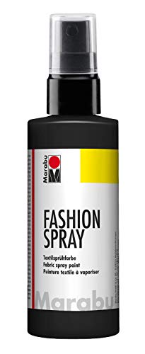 Marabu 17190050073 - Fashion Spray schwarz 100 ml, Textilsprühfarbe, m. Pumpzerstäuber, für helle Textilien, weicher Griff, einfache Fixierung, waschbeständig bis 40°C, tolle Effekte auf Stoff von Marabu