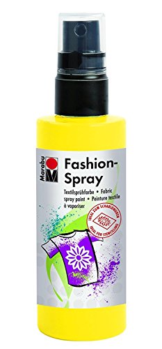 Marabu 17190050220 - Fashion Spray sonnengelb 100 ml, Textilsprühfarbe, m. Pumpzerstäuber, für helle Textilien, weicher Griff, einfache Fixierung, waschbeständig bis 40°C, tolle Effekte auf Stoff von Marabu