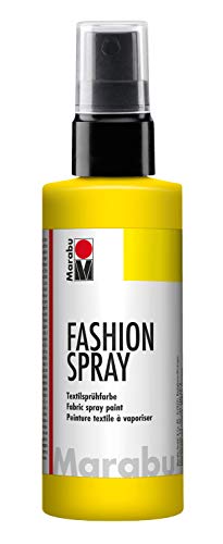 Marabu 17190050220 - Fashion Spray sonnengelb 100 ml, Textilsprühfarbe, m. Pumpzerstäuber, für helle Textilien, weicher Griff, einfache Fixierung, waschbeständig bis 40°C, tolle Effekte auf Stoff von Marabu