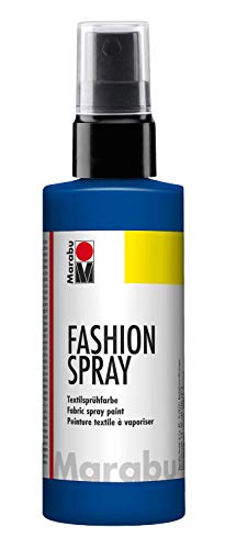 Marabu 17190050258 - Fashion Spray marineblau 100 ml, Textilsprühfarbe, m. Pumpzerstäuber, für helle Textilien, weicher Griff, einfache Fixierung, waschbeständig bis 40°C, tolle Effekte auf Stoff von Marabu