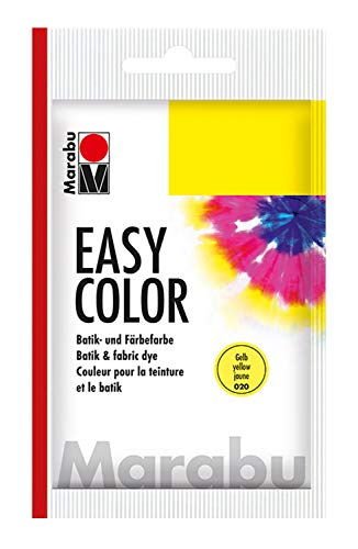 Marabu 17350022020 - Easy Color gelb, 25 g Batik- und Handfärbefarbe für Baumwolle, Leinen, Seide und Mischgewebe, handwaschbar bis 30°C, sehr gute Lichtechtheit, nicht kochecht von Marabu