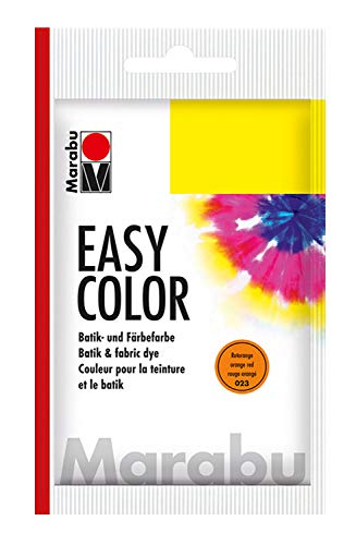 Marabu 17350022023 - Easy Color rotorange, 25 g Batik- und Handfärbefarbe für Baumwolle, Leinen, Seide und Mischgewebe, handwaschbar bis 30°C, sehr gute Lichtechtheit, nicht kochecht von Marabu