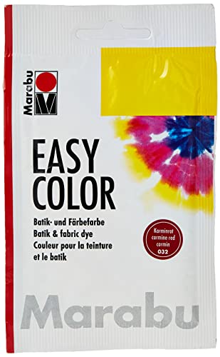 Marabu 17350022032 - Easy Color karminrot, 25 g Batik- und Handfärbefarbe für Baumwolle, Leinen, Seide und Mischgewebe, handwaschbar bis 30°C, sehr gute Lichtechtheit, nicht kochecht von Marabu