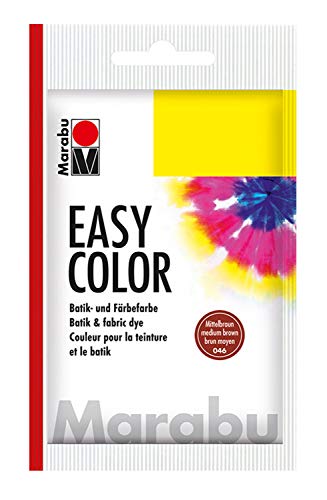 Marabu 17350022046 - Easy Color mittelbraun, 25 g Batik- und Handfärbefarbe für Baumwolle, Leinen, Seide und Mischgewebe, handwaschbar bis 30°C, sehr gute Lichtechtheit, nicht kochecht von Marabu