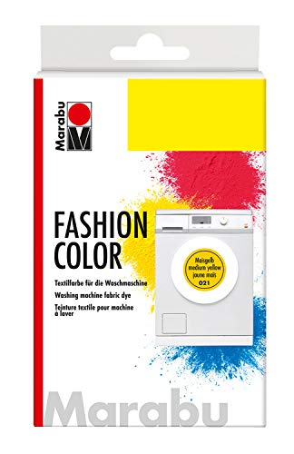 Marabu 17400023021 - Fashion Color maisgelb, Textilfarbe zum Färben in der Waschmaschine, kochecht, für Baumwolle, Leinen und Mischgewebe, 30 g Farbstoff und 60 g Reaktionsmittel von Marabu