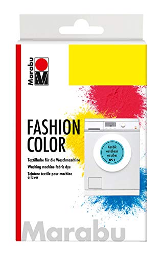 Marabu 17400023091 - Fashion Color karibik, Textilfarbe zum Färben in der Waschmaschine, kochecht, für Baumwolle, Leinen und Mischgewebe, 30 g Farbstoff und 60 g Reaktionsmittel von Marabu