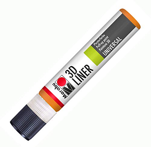 Marabu 18030009613 - 3D Liner orange, 25 ml universelle Effektfarbe auf Wasserbasis, für samtartige Pluster- und Reliefeffekte auf Stoff, Holz, Metall speichelecht, einfache Fixierung Marabu 18030009613 - 3D Liner orange, 25 ml universelle Effektfarbe auf Wasserbasis, für samtartige Pluster- und Reliefeffekte auf Stoff, Holz, Metall speichelecht, einfache Fixierung von Marabu