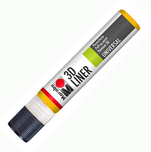 Marabu 18030009621 - 3D Liner mittelgelb, 25 ml universelle Effektfarbe auf Wasserbasis, für samtartige Pluster- und Reliefeffekte auf Stoff, Holz, Metall speichelecht, einfache Fixierung Marabu 18030009621 - 3D Liner mittelgelb, 25 ml universelle Effektfarbe auf Wasserbasis, für samtartige Pluster- und Reliefeffekte auf Stoff, Holz, Metall speichelecht, einfache Fixierung von Marabu