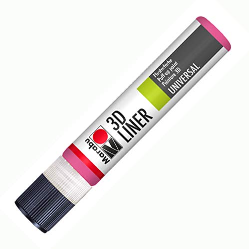 Marabu 18030009633 - 3D Liner rosa, 25 ml universelle Effektfarbe auf Wasserbasis, für samtartige Pluster- und Reliefeffekte auf Stoff, Holz, Metall speichelecht, einfache Fixierung Marabu 18030009633 - 3D Liner rosa, 25 ml universelle Effektfarbe auf Wasserbasis, für samtartige Pluster- und Reliefeffekte auf Stoff, Holz, Metall speichelecht, einfache Fixierung von Marabu