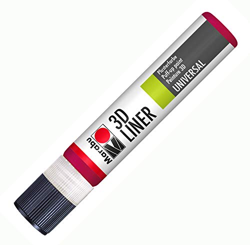 Marabu 18030009638 - 3D Liner rubinrot, 25 ml universelle Effektfarbe auf Wasserbasis, für samtartige Pluster- und Reliefeffekte auf Stoff, Holz, Metall speichelecht, einfache Fixierung Marabu 18030009638 - 3D Liner rubinrot, 25 ml universelle Effektfarbe auf Wasserbasis, für samtartige Pluster- und Reliefeffekte auf Stoff, Holz, Metall speichelecht, einfache Fixierung von Marabu