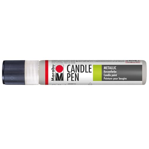 Marabu 18050009782 - Candle Pen Metallic Silber, Kerzenpen, cremig, weiche Wachsmalfarbe, auf Wasserbasis, lichtecht, geruchsneutral, wetterfest, kinderleichte Kerzendeko, 25 ml Marabu 18050009782 - Candle Pen Metallic Silber, Kerzenpen, cremig, weiche Wachsmalfarbe, auf Wasserbasis, lichtecht, geruchsneutral, wetterfest, kinderleichte Kerzendeko, 25 ml von Marabu
