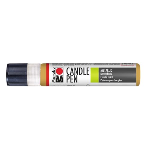 Marabu 18050009784 - Candle Liner metallic gold, Kerzenpen, cremig, weiche Wachsmalfarbe, auf Wasserbasis, lichtecht, geruchsneutral, wetterfest, kinderleichte Kerzendeko, 25 ml Marabu 18050009784 - Candle Liner metallic gold, Kerzenpen, cremig, weiche Wachsmalfarbe, auf Wasserbasis, lichtecht, geruchsneutral, wetterfest, kinderleichte Kerzendeko, 25 ml von Marabu
